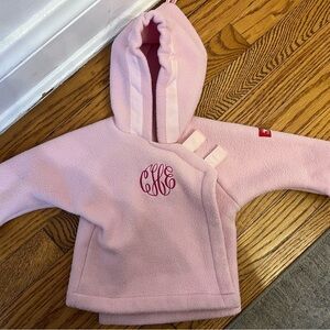 Adorable Pink Kids Widgeon fleece Velcro jacket